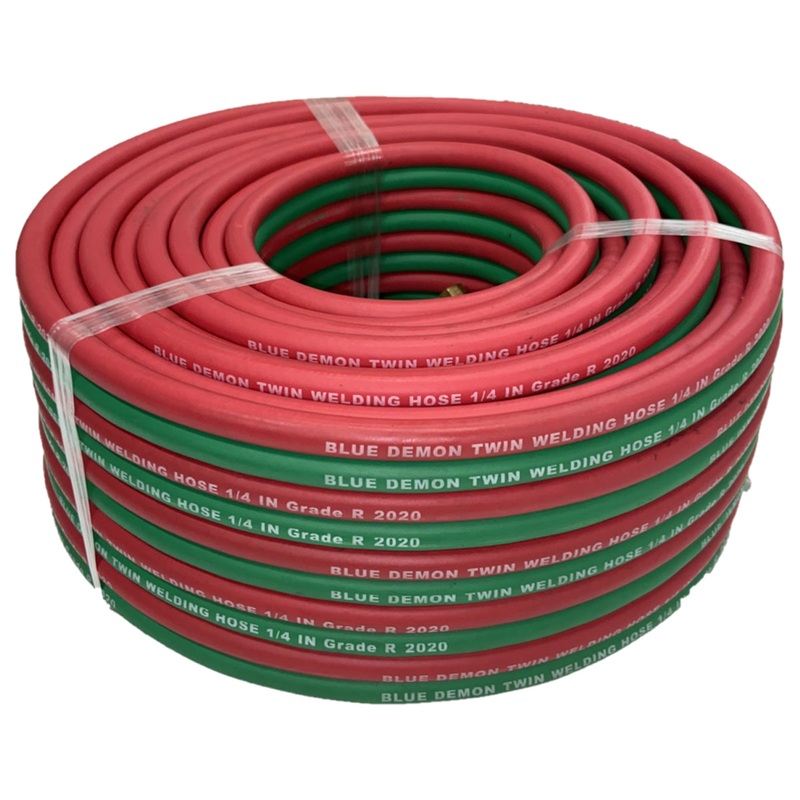 TWIN GAS WELDING HOSE, GRADE R, 3/16 IN X 50 FT, BB FITTINGS (1/EA Master) – Blue Demon