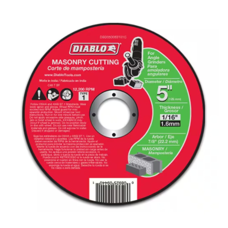 DIABLO – 5 in. x 1/16 in. x 7/8 in. Masonry Cutting Disc