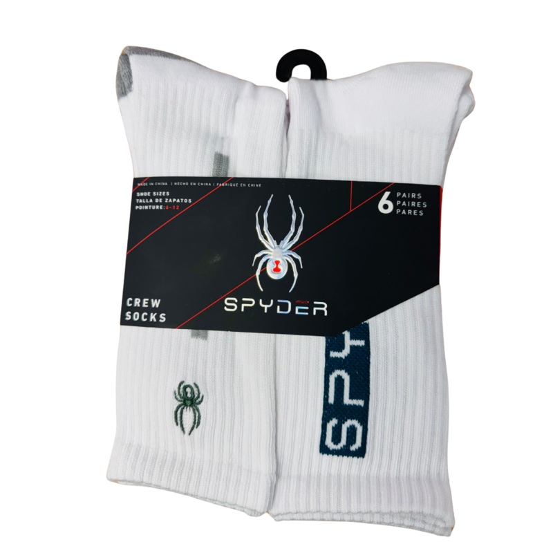 SPYDER – Cushioned Crew Socks – 6 Pair
