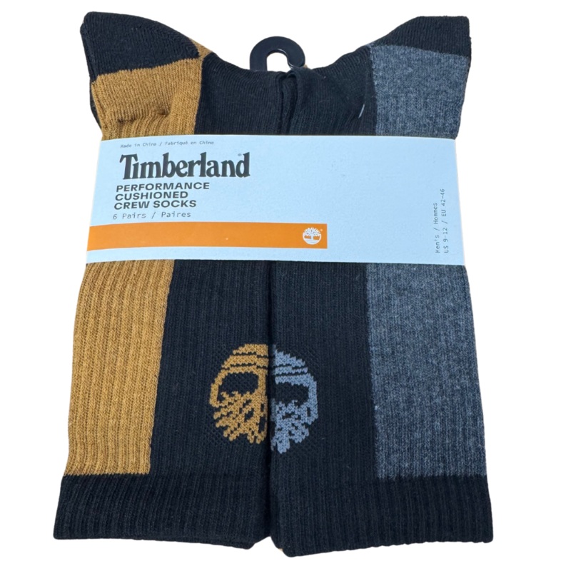 Timberland – Performance Cushioned Crew Socks – 6 Pair