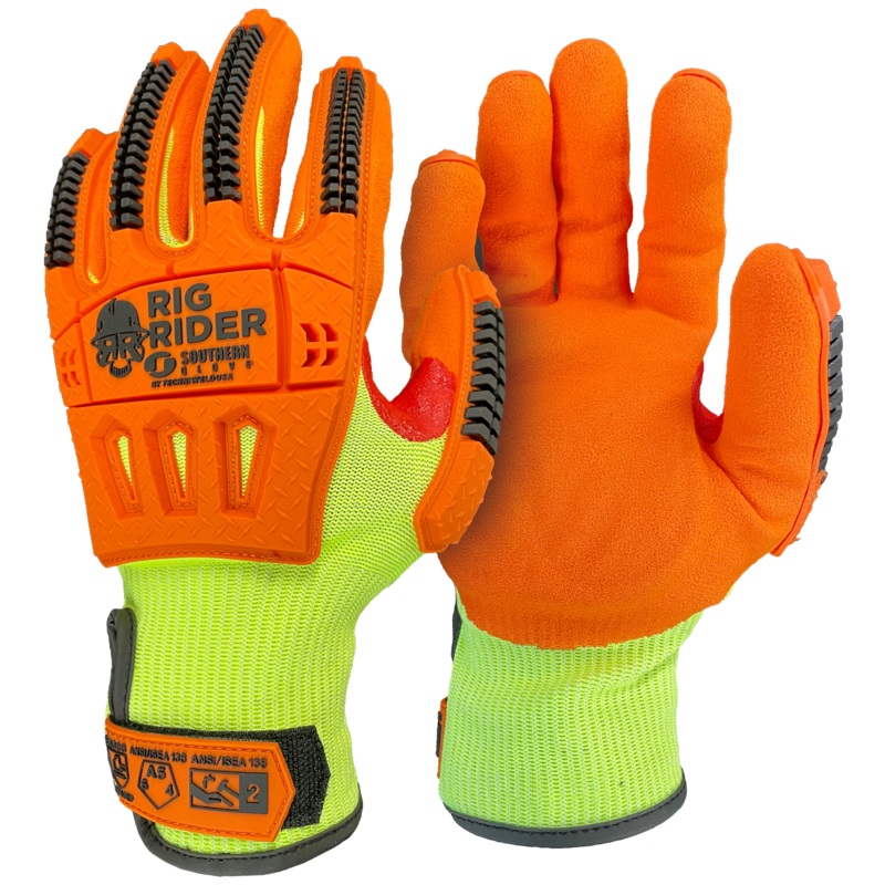 Southern Glove Rig Rider 15G Sandy Nitrile Dipped General Purpose Gloves with A5 Cut Protection