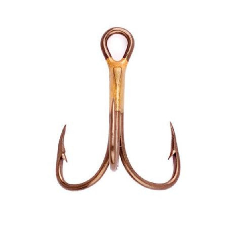 Eagle Claw Lazer 2x Treble Reg Shank Curved Bronze Point Hook