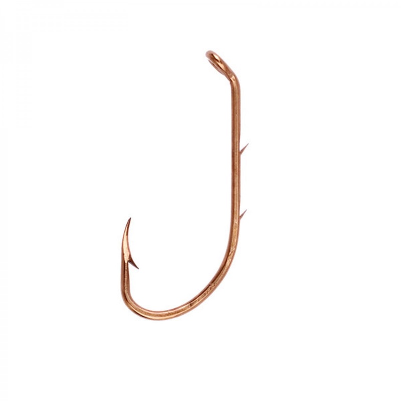 Eagle Claw LogoEagle Claw Baitholder Down Eye 2 Slices Offset Bronze Hook