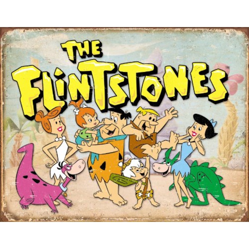 Flintstone Family Retro Tin Sign