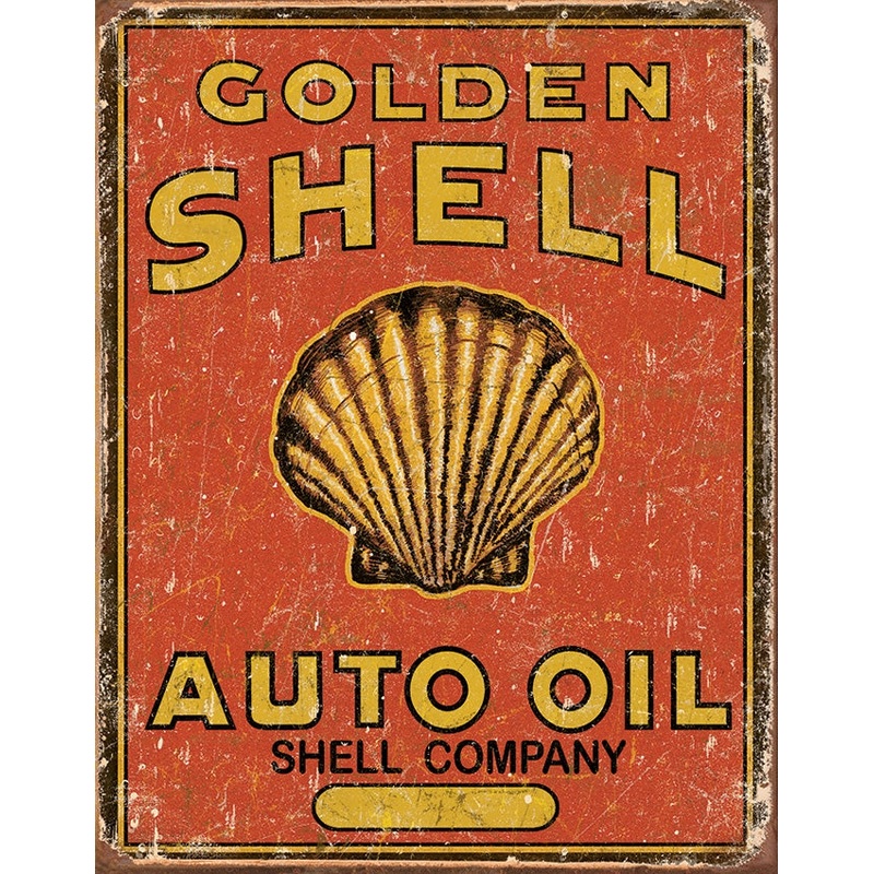 Golden Shell Auto Oil Tin Sign