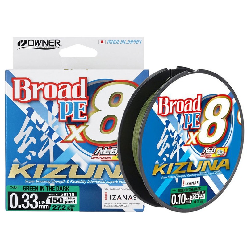 Owner Kizuna Broad PE X8 Braided Line Green