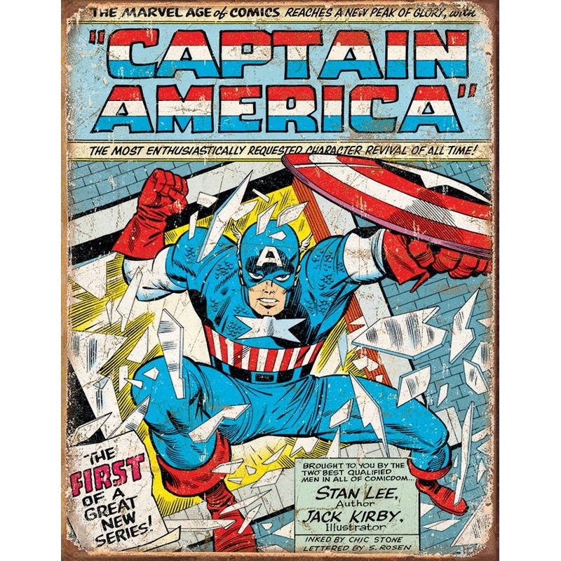 Captain America Cover Tin Sign