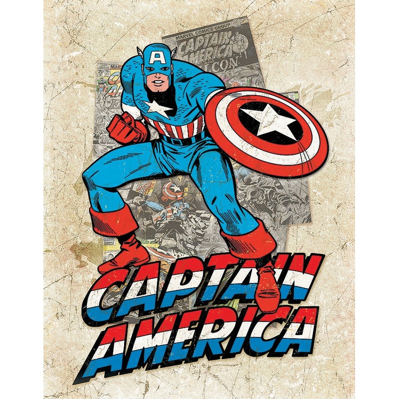 Captain America Poised Tin Sign
