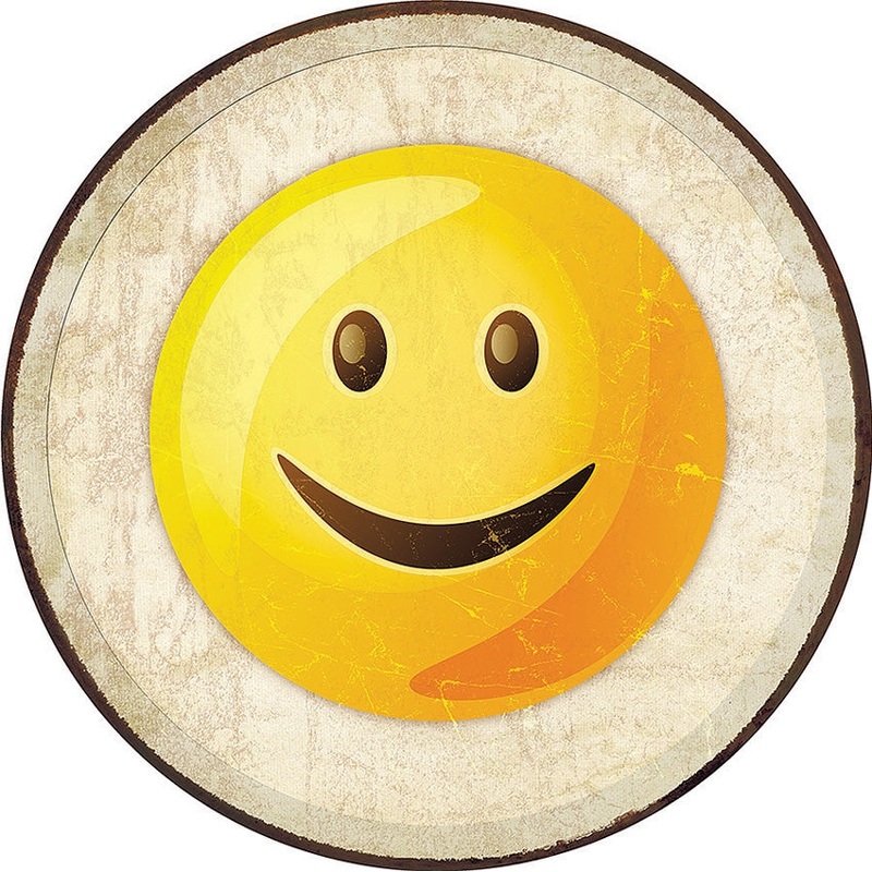 Smile Emoji Round Tin Sign