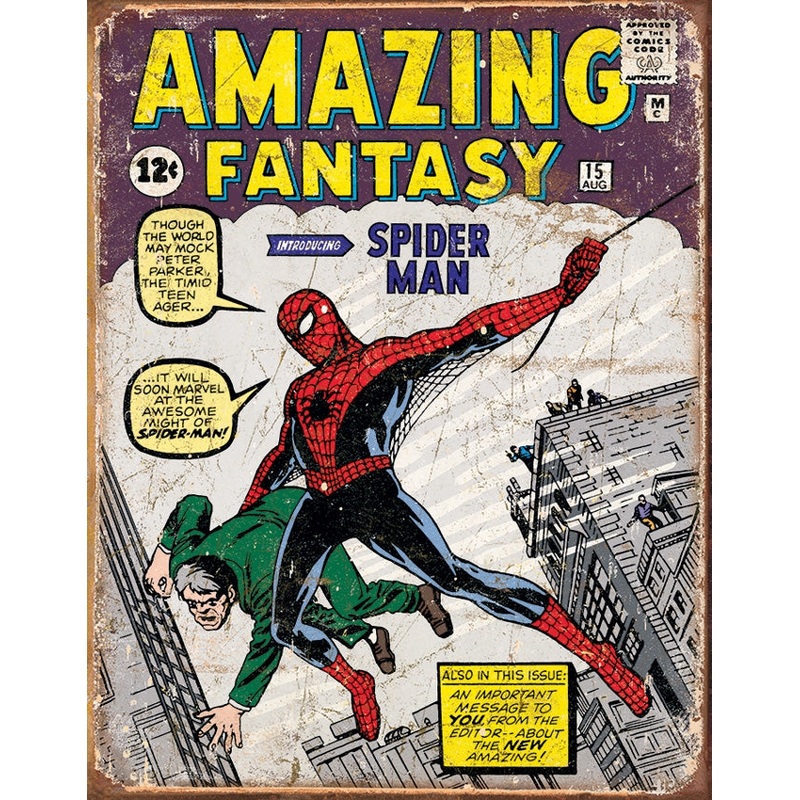 Spider Man Cover Tin Sign