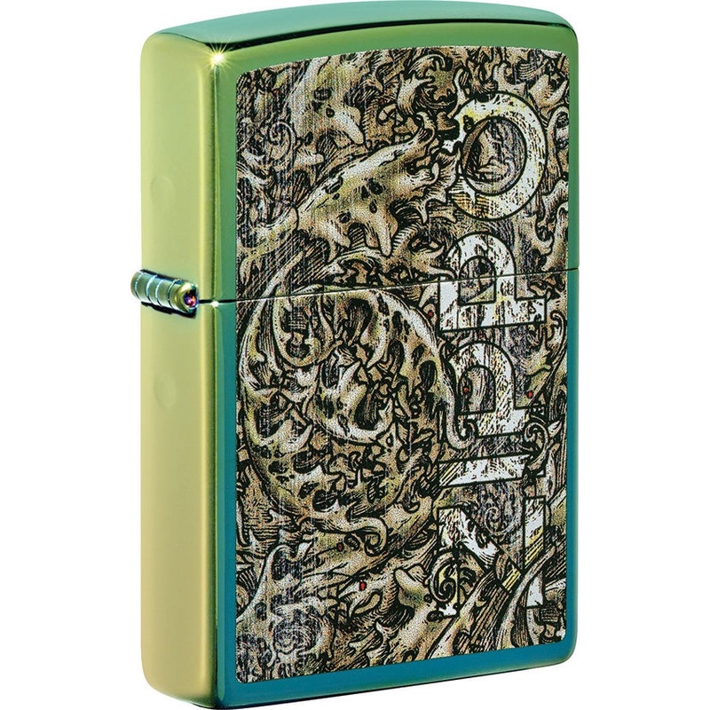 Zippo Logo Design Teal Lighter 49416