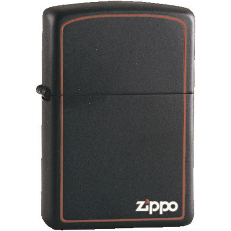 Zippo Classic Black Matte Red Border Lighter