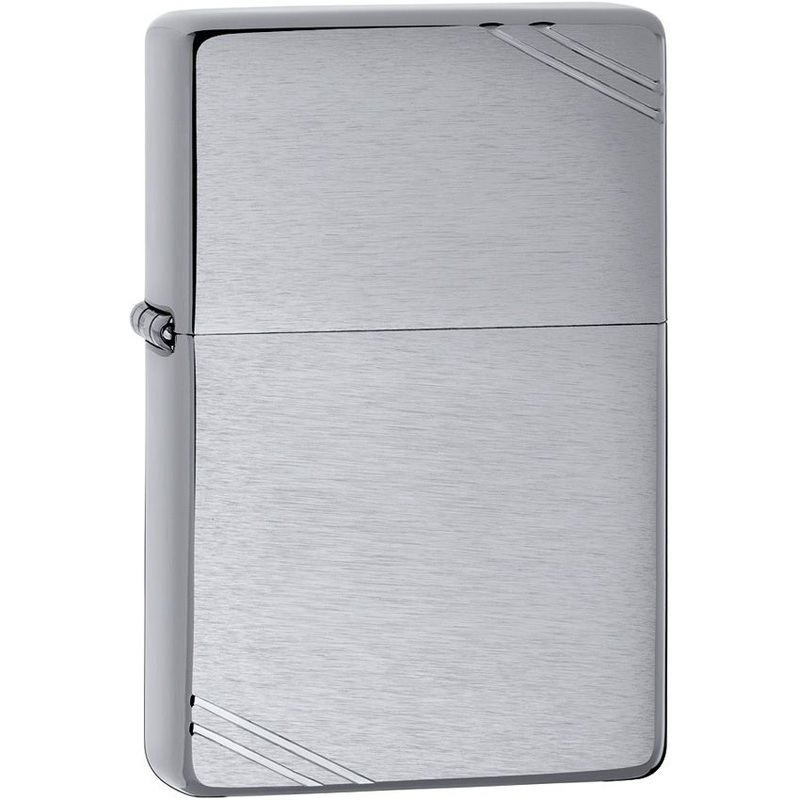 Zippo Classic Brushed Chrome with Slashes Lighter 207
