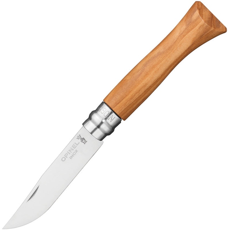 Opinel No. 6 Stainless Knife Olivewood Handle