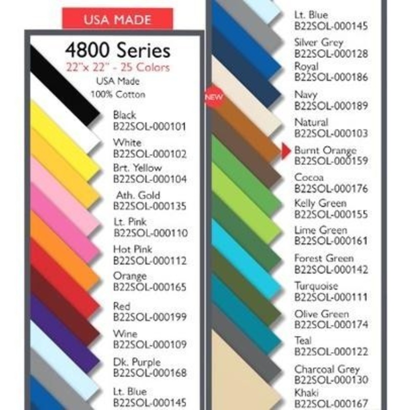The Bandana Co. Solid Colours USA-Made 56x56cm Bandana – 100% Cotton 22×22 inches