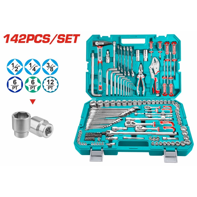 Total 142 Pcs Combination Tools Set THKTHP21426