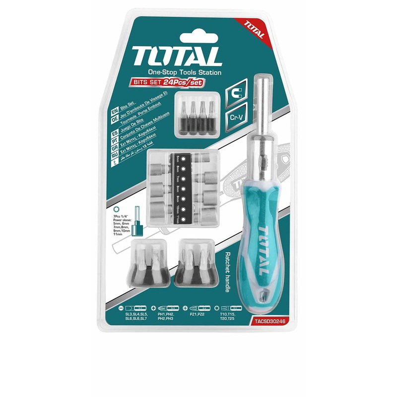 Total 24 Pcs Ratchet Screwdriver Set TACSD30246