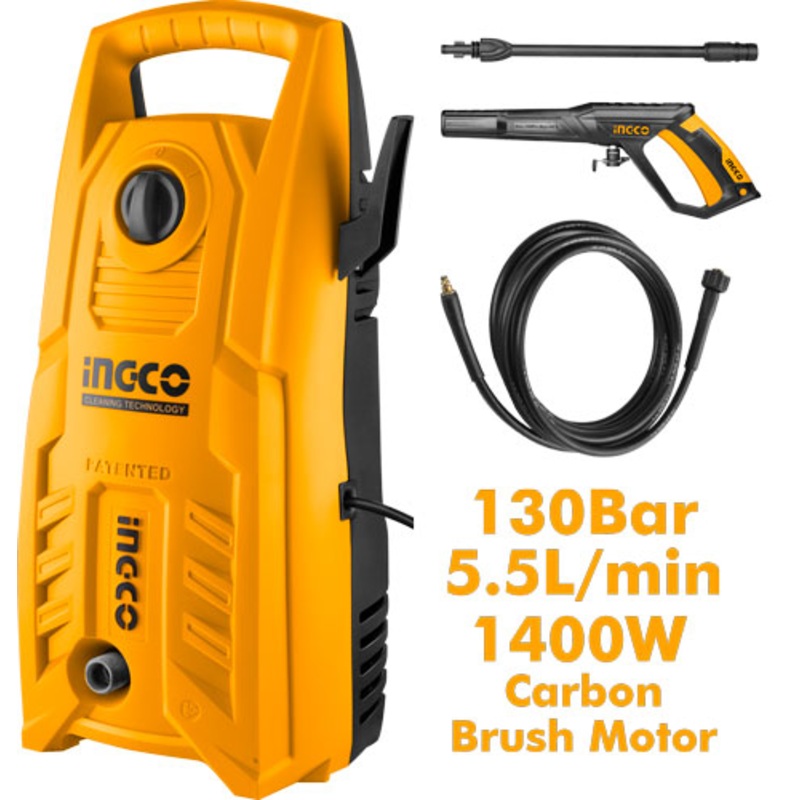 INGCO 1400W High Pressure Washer (130 Bar) | HPWR14008