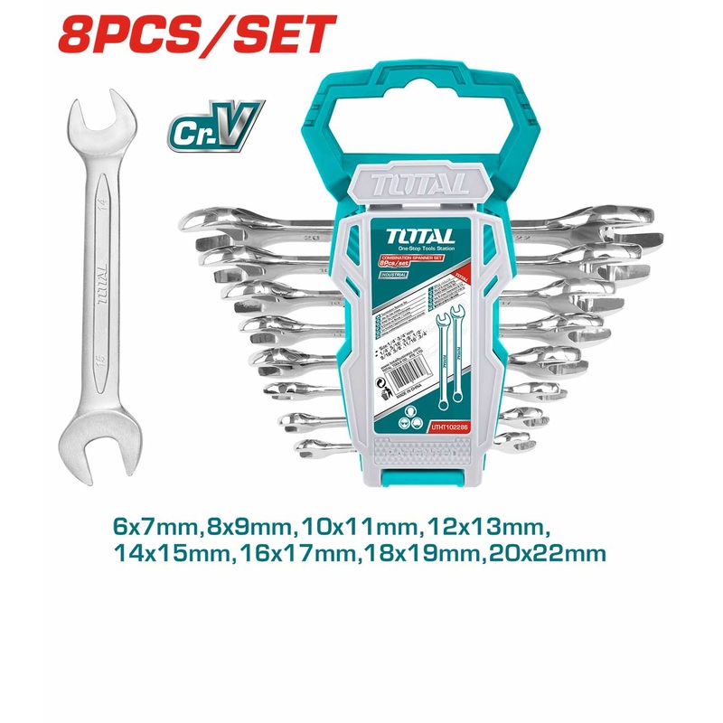 Total 8 Pcs Double Open End Spanner Set THT102386