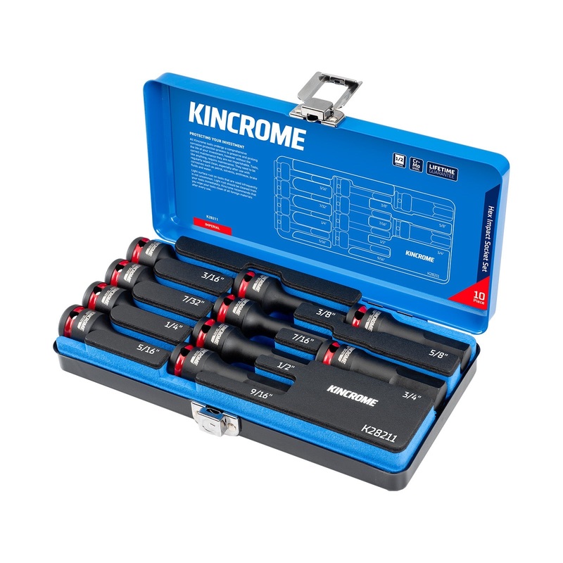 KINCROME IMPACT HEX SOCKET SET 1/2 10P IMP