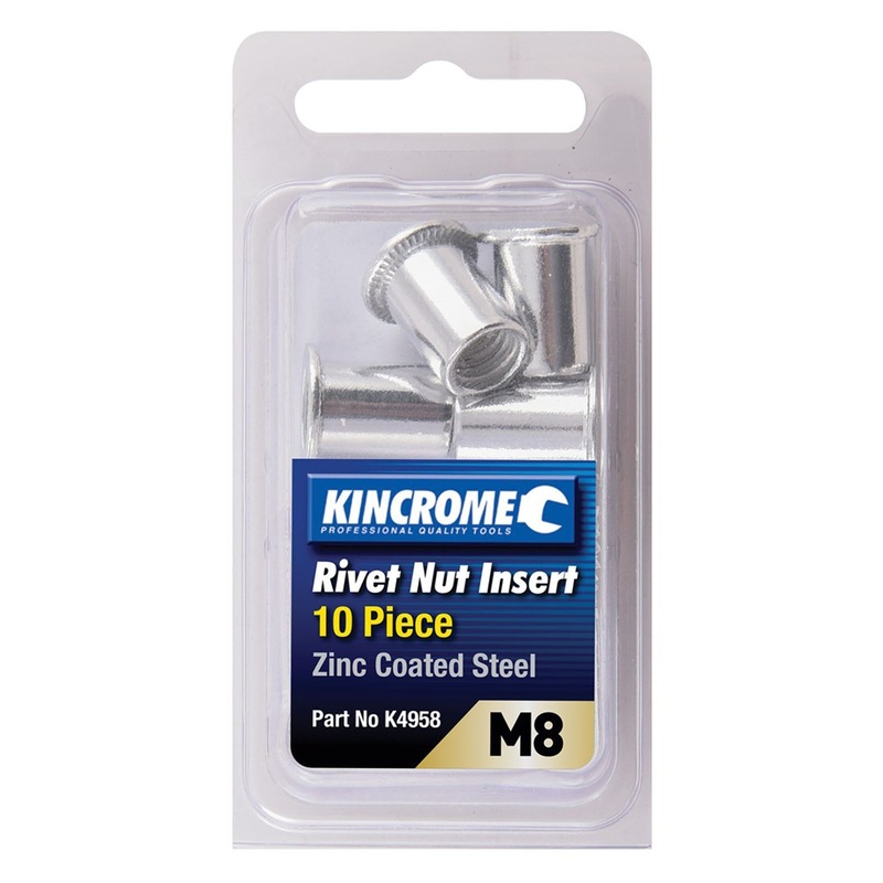 NUT RIVETS M8 STEEL 10 PCE