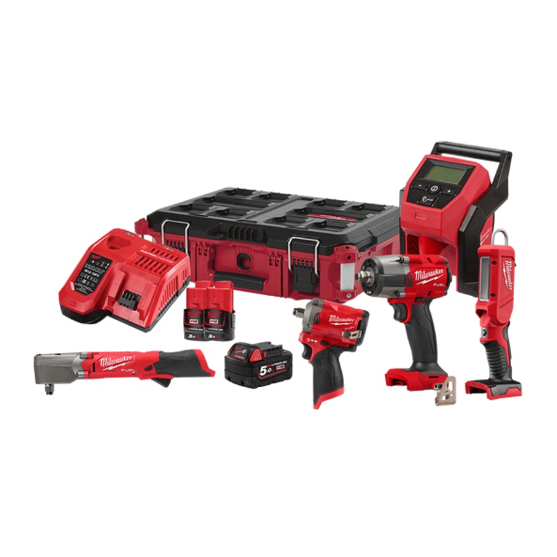 (D.)MILWAUKEE FUEL M12/M18 5PCE POWER PACK PROMO – M18FPP5N533P