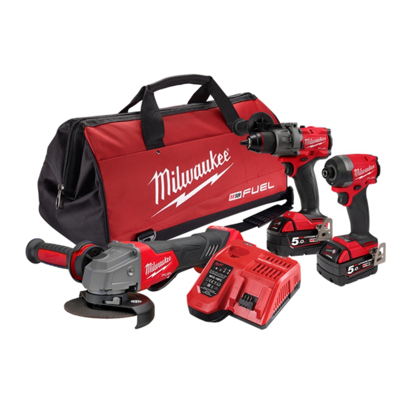 MILWAUKEE 3PCE POWER PACK 3A3 FAG,FID3,FPD3 – M18FPP3A3502B