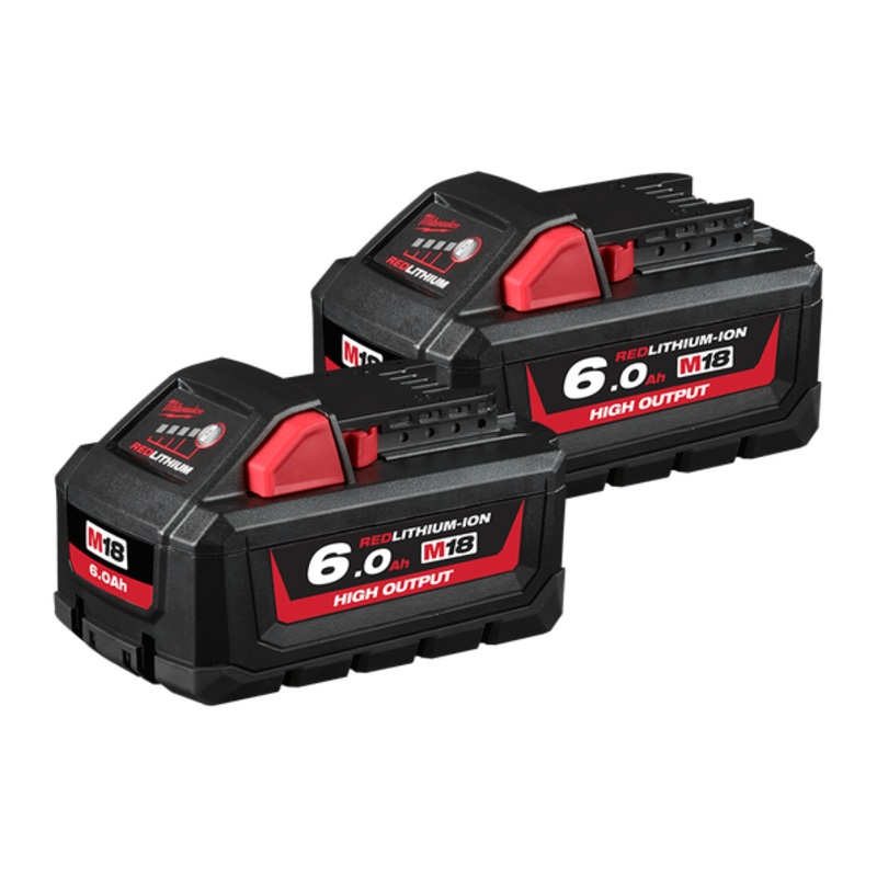 MILWAUKEE 6AH HIGH OUTPUT BATTERY TWIN PACK – M18HB62