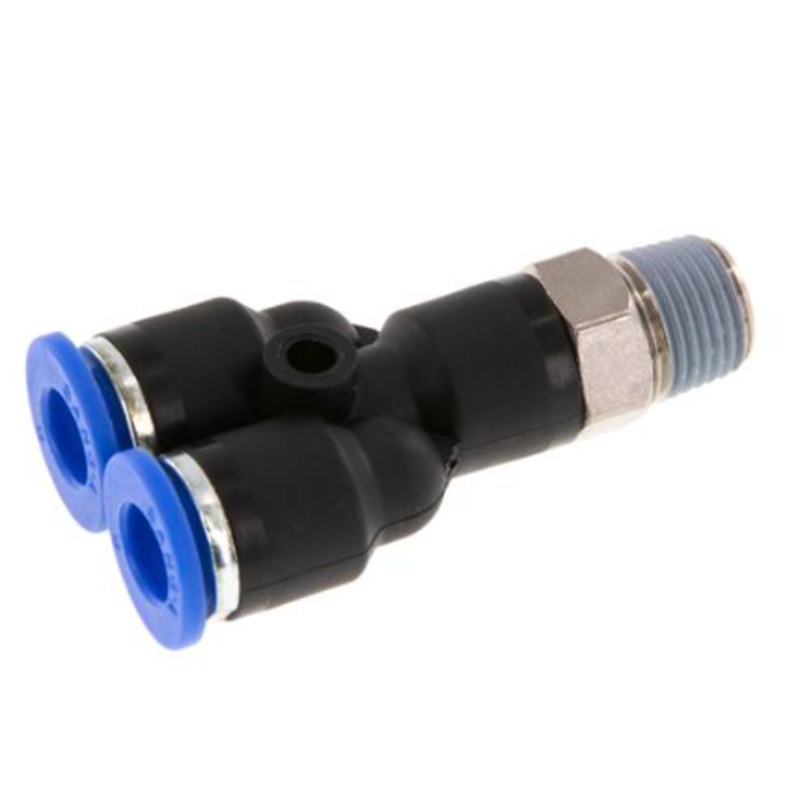 1/4 X 6mm Threaded Y Connector x Tube APX6-02