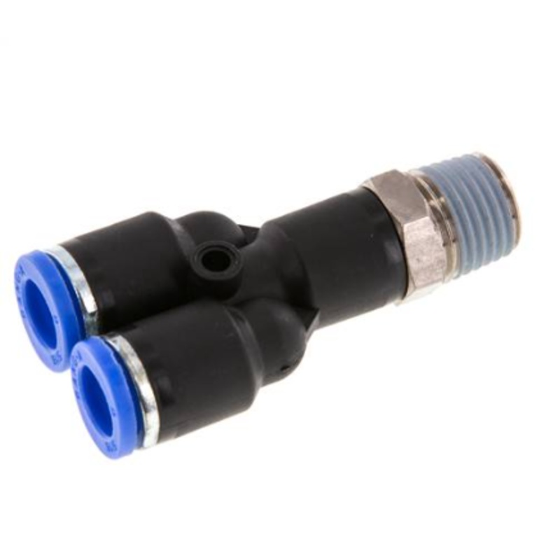 1/4 X 8mm Threaded Y Connector x Tube APX8-02