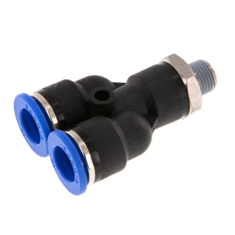 1/8 X 10mm Threaded Y Connector x Tube APX10-01