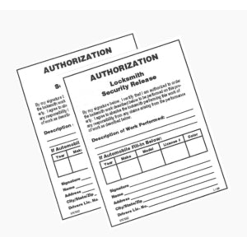 Authorization Forms 100 pack