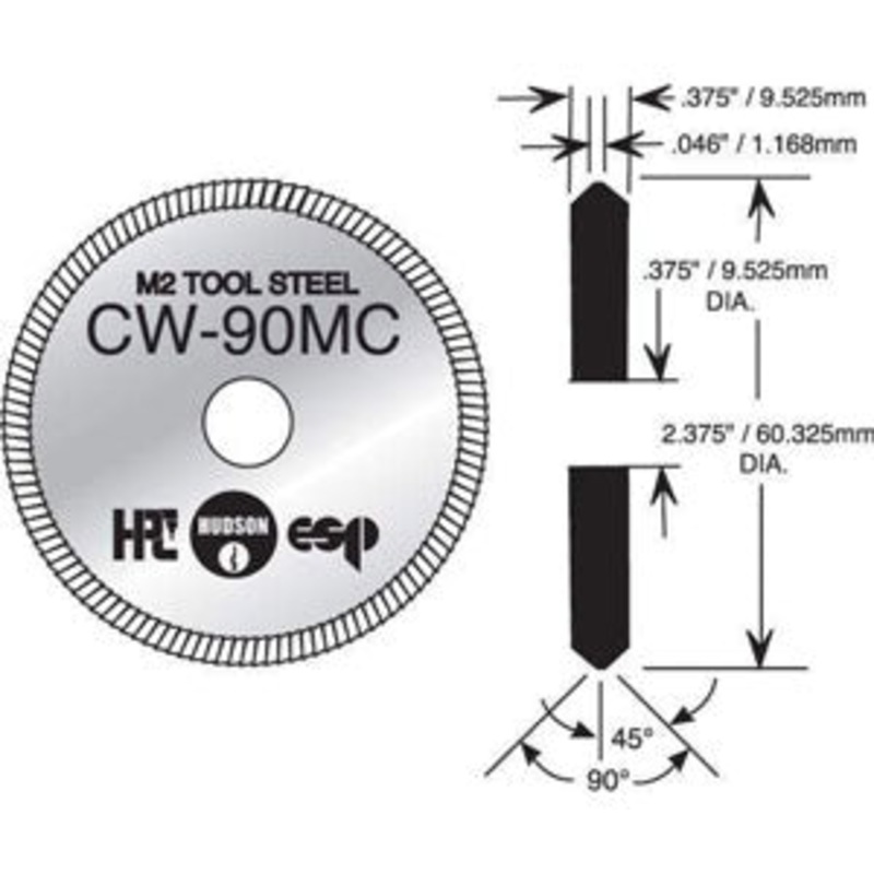 CW-90MC Cutter for Interchangeable Core for HPC Blitz 1200 machines