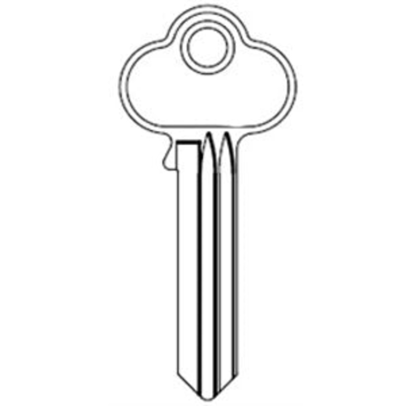 1001EL CO37 Bag of 10 Nickel Plated Brass Key Blanks