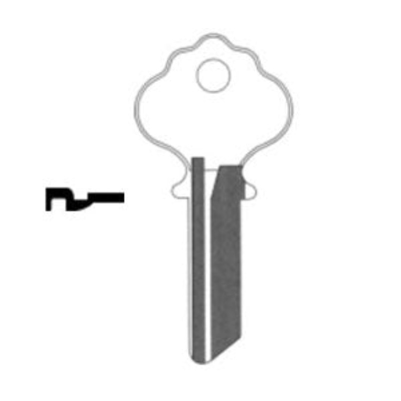 1054K Bag of 10 Nickel Plated Brass Key Blanks