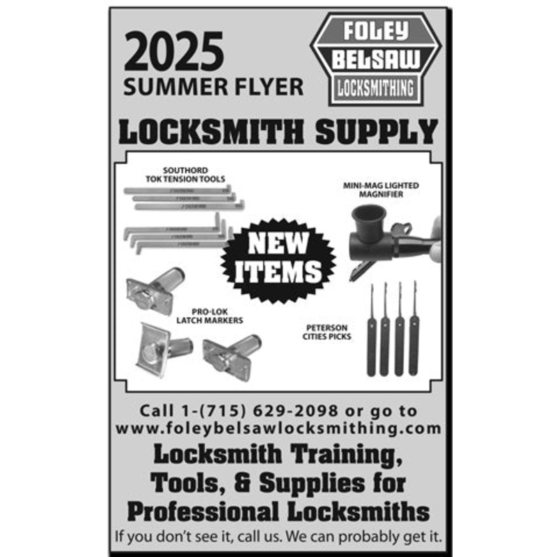 Foley Belsaw Locksmithing Catalog Summer 2025