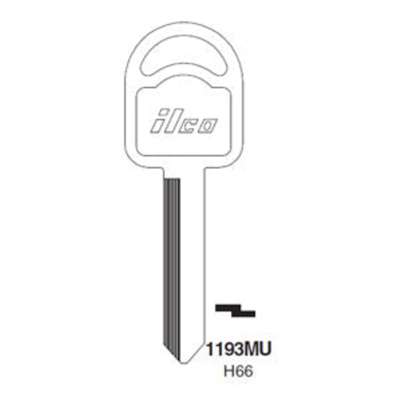 1193MU H66 Bag of 10 Nickel Plated Brass Key Blanks