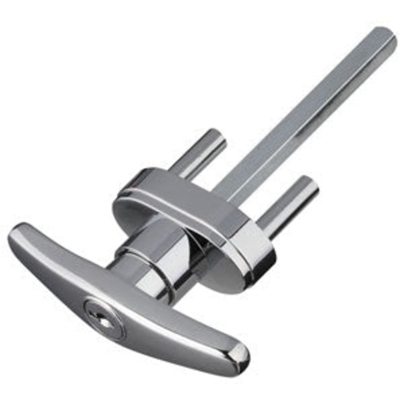T-Handle Lock fits Garage Doors –  Chrome Finish