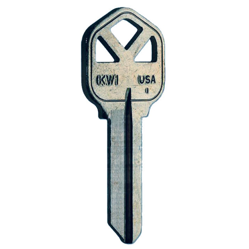 KW1 Box of 250 Nickel Plated Brass Key Blanks