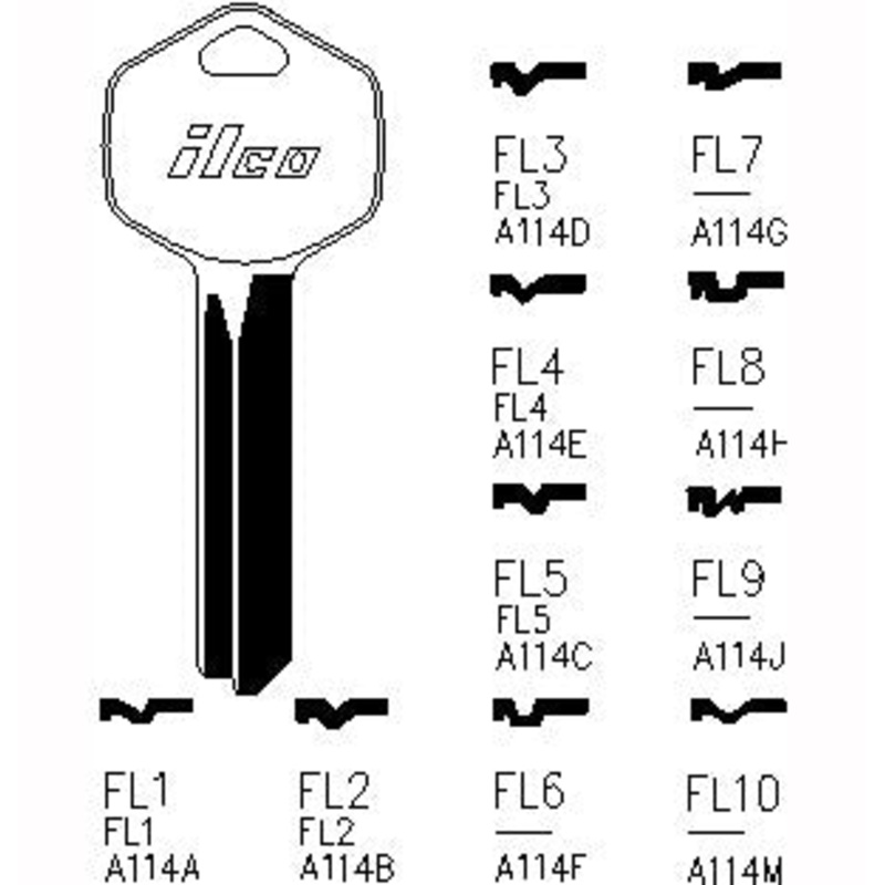 FL1 Bag of 10 Nickel Plated Brass Key Blanks
