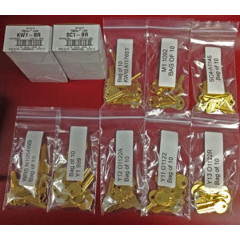 Top 10 Best Selling Key Blanks (2 Boxes of 50 and 8 Bags of 10, 180 Total Key Blanks)