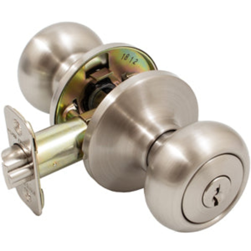 SC1 Satin Nickel Highland Knob Lockset Entrance HL220455