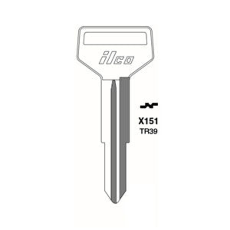 X151 TR39 Bag of 10 Nickel Plated Brass Key Blanks