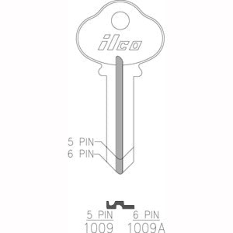 1009A S5 Bag of 10 Nickel Plated Brass Key Blanks