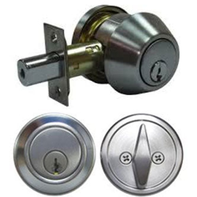 Commercial Deadbolt Single Cylinder Satin Chrome DB2000