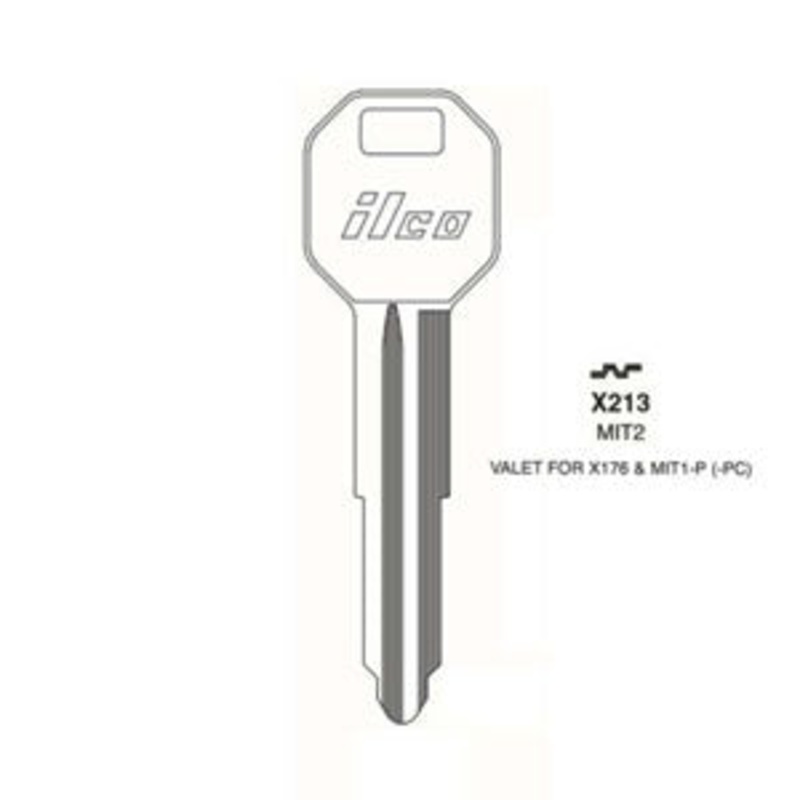 X213 MIT2 Bag of 10 Nickel Plated Brass Key Blanks