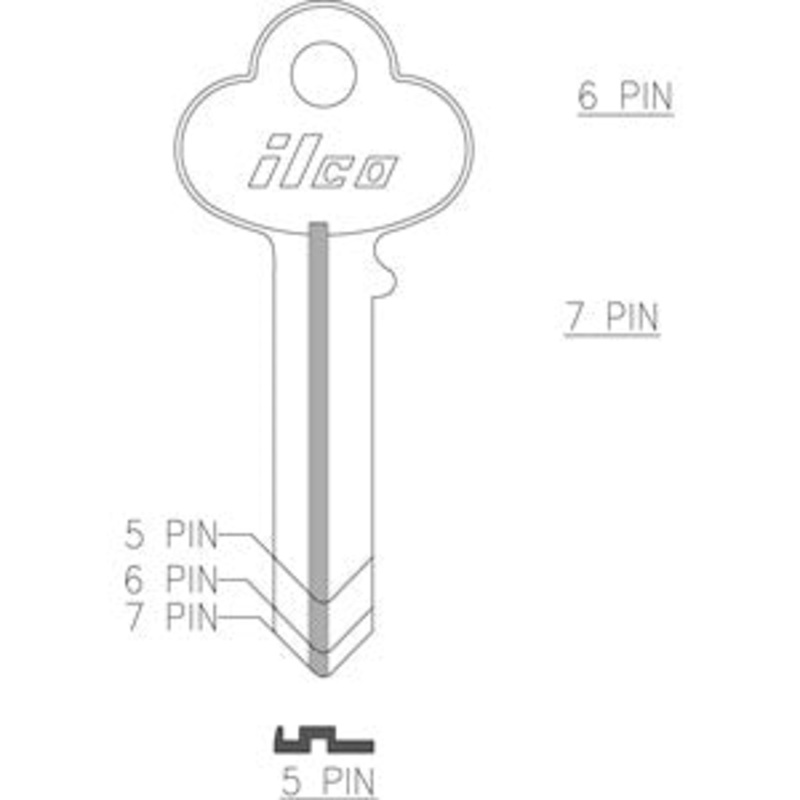 1000 CO1 Bag of 10 Nickel Plated Brass Key Blanks