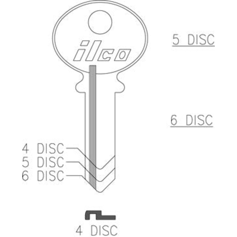 1000F CO17 Bag of 10 Nickel Plated Brass Key Blanks