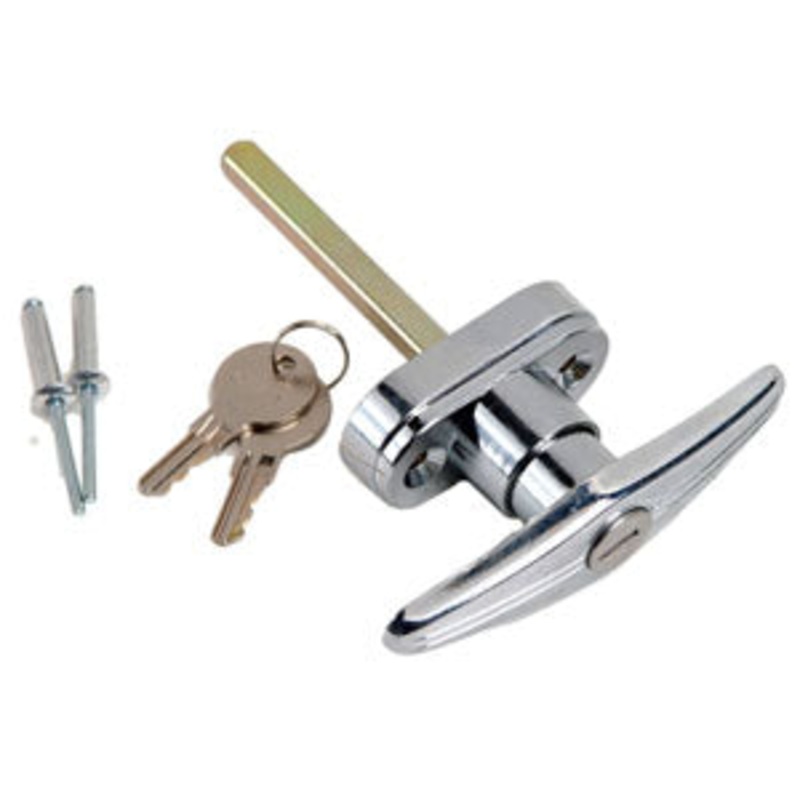 T-Handle Lock for Pickup Toppers and Campers Chrome Finish SRS2205-KD