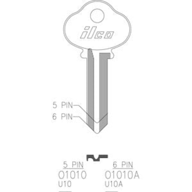 01010 S4 Bag of 10 Nickel Plated Brass Key Blanks